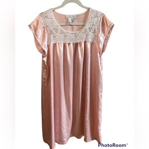 Vintage Oscar De La Renta Pink Lace Night Gown from neiman Marcus